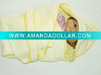 yellow bamboo baby hooded towel