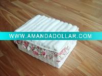 paper basket with 10pcs of terry cotton face towel