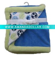 Wholesale blue ball polar fleece blanket