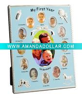 Baby birth photo frame,metal photo frame, silver photo frame