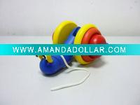 wooden toy for chilaren pull along snail