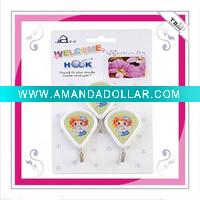 Wholesale Baby girl printing Plastic sticky hook(JZY-8204)