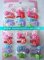 Wholesale baby hair accessories set with cut flower design