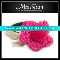 Wholesale Lovely wool flower elastic hair band/hair accessories/hair elastic/headband/head flower elastic band/baby accessory/hair holder