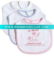 white cotton baby bib