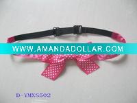 Baby elastic hair band in dot grosgrain