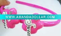 Wholesale popular pink heart plastic baby hairband