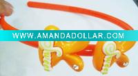 Wholesale popular pink heart plastic baby hairband