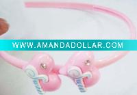 popular pink heart plastic baby hairband