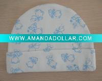 Wholesale cute knitted prints cotton baby cap,baby wear
