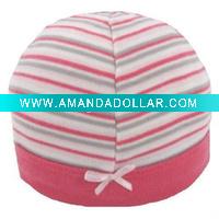 Wholesale 100% striped organic cotton baby hat