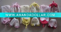 Wholesale baby hat ,scarf & mitten 3 pcs set