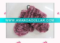 Wholesale child knit glove/feather yarn glove/child magic glove