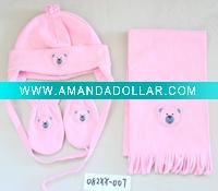 baby hat+scarf+mitten