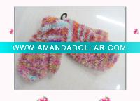 Wholesale child knit glove/feather yarn glove/child magic glove