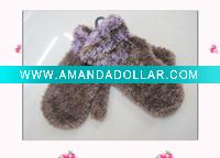 Wholesale child knit glove/feather yarn glove/child magic glove