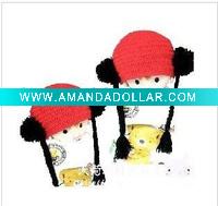 Manual knitting baby hat