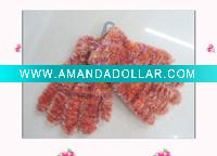 Wholesale child knit glove/feather yarn glove/child magic glove