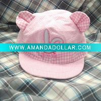 Infant hat with embroidered logo