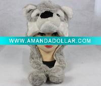 weasel plush animal head hat