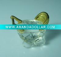 Wholesale mini and lovely crystal baby stroller figurines,crystal models