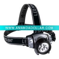 3 Straw Hat LED & 2 Red LED Headlight