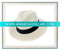 Wholesale men crushable plain straw hat