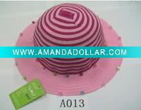Wholesale Kids mini straw hat with beautiful beads