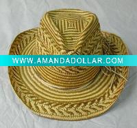 Fashion Pattern Paper Straw Cowboy Hat For Ladies