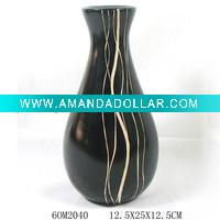 Black wooden vase