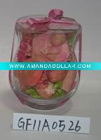 Wholesale 600g hot pink potpourri in cute glass vase