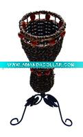 Vase W/Metal Stand - A03392