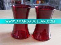 red glass vase