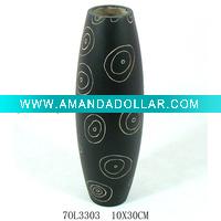 Wholesale black wooden decorative Vase