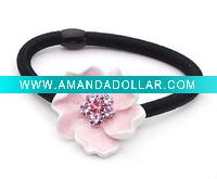 Wholesale rhinestone crystal elastic ponytail bands for ladies