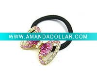 Wholesale New Tie Ponytail Band Holder Alloy Colorful Rhinestone