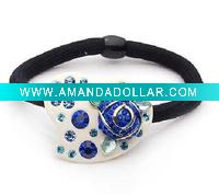 Wholesale rhinestone crystal elastic ponytail bands for ladies
