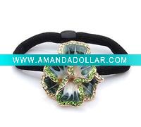 Wholesale rhinestone crystal elastic ponytail bands for ladies