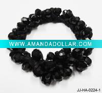 Wholesale Fashion Black Crystal Hair Holder, Ponytail Holder