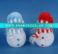 Wholesale button battery operated RGB led EVA snowman light