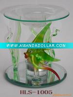 Wholesale green fish glass incense burner