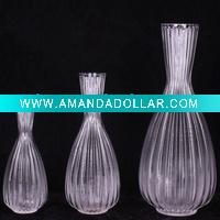 Wholesale Large glass bowl for flower with veins
