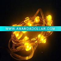 2m 20 lihgts heart-shaped led copper string light with battery operated