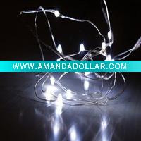 Battery operated led string light,white color with silver wire