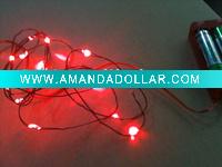 2m 20 lights red led copper string light with battery operated