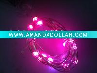 2m 20 lights pink led copper string light with battery operated