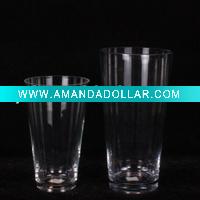 Wholesale V-shaped clear cylinder glass vase