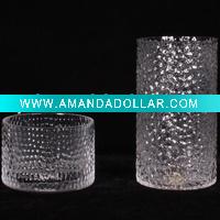 Wholesale Clear cylinder glass vase with decoration