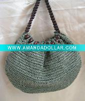 Wool crocheted tote bag