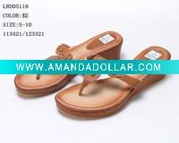 Wholesale casual wearing lady's low heel sandals 2011 stock shoes
